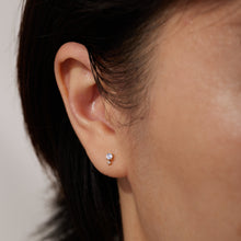 Load image into Gallery viewer, December Birthstone | Tanzanite and White Sapphire Stud Earring by Aurelie Gi — detail view
