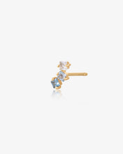 Load image into Gallery viewer, WAVE | Blue Topaz Tri-tone Stud Earring by Aurelie Gi
