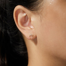Load image into Gallery viewer, MIST | White Sapphire Drop Chain Stud Earring by Aurelie Gi — detail view
