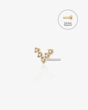 Load image into Gallery viewer, HOPE | Lab Grown Diamond Wishbone Threadless Flatback Earring by Aurelie Gi
