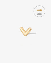 Load image into Gallery viewer, VICTORIA | Gold Wishbone Threadless Flatback Earring by Aurelie Gi
