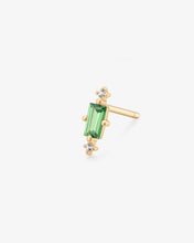 Load image into Gallery viewer, SERENA | Baguette Tsavorite and White Sapphire Single Stud Earring by Aurelie Gi
