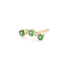 Load image into Gallery viewer, JAIDA | Tsavorite and White Sapphire Climber Earring by Aurelie Gi — alternate angle
