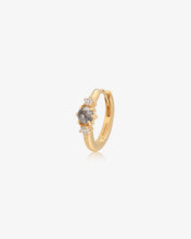 Load image into Gallery viewer, CHANI | Grey Diamond and White Sapphire Huggie Hoop by Aurelie Gi
