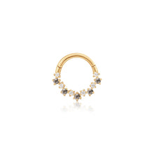 Load image into Gallery viewer, VEGA | Grey Diamond and White Sapphire Clicker Hoop
