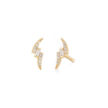 Load image into Gallery viewer, REBEL | White Sapphire Curved Stud Earrings
