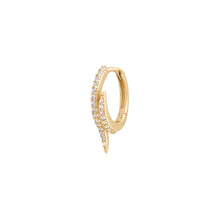 Load image into Gallery viewer, GIANNA | White Sapphire Swirl Huggie Hoop by Aurelie Gi — alternate angle
