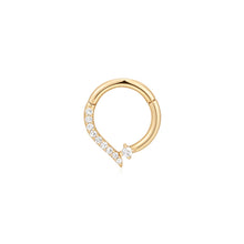 Load image into Gallery viewer, LOU | White Sapphire Swirl Clicker Hoop
