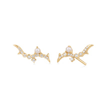 Load image into Gallery viewer, KAIA | Pearl and White Sapphire Climber Studs by Aurelie Gi — alternate angle
