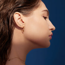 Load image into Gallery viewer, KAIA | Pearl and White Sapphire Climber Studs by Aurelie Gi — on model
