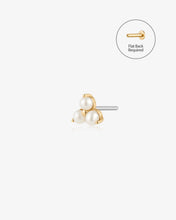 Load image into Gallery viewer, ETTA | Triple Pearl Threadless Flatback Earring by Aurelie Gi
