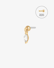 Load image into Gallery viewer, SASHA | White Sapphire Drop Threadless Flatback Earring by Aurelie Gi
