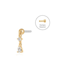 Load image into Gallery viewer, PIPER | White Sapphire Drop Threadless Flatback Earring
