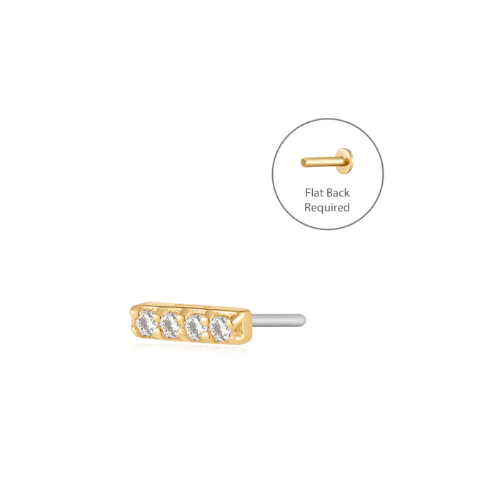 MADISON | Diamond Bar Threadless Flatback Earring