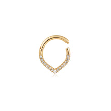 Load image into Gallery viewer, KENNEDY | Curved Diamond Clicker Hoop by Aurelie Gi — alternate angle
