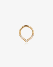 Load image into Gallery viewer, KENNEDY | Curved Diamond Clicker Hoop by Aurelie Gi

