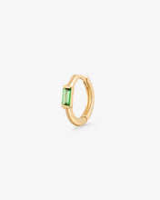 Load image into Gallery viewer, WILLOW | Single Tsavorite Baguette Huggie Hoop by Aurelie Gi
