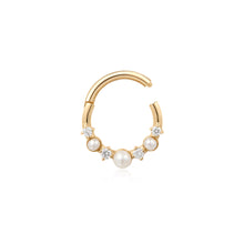 Load image into Gallery viewer, ADDY | Pearl and Lab Grown Diamond Clicker Earring by Aurelie Gi — alternate angle
