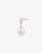 Load image into Gallery viewer, CAROLEENA | Double Pearl Drop Stud Earring by Aurelie Gi
