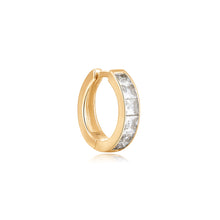 Load image into Gallery viewer, SIENA | White Sapphire Huggie by Aurelie Gi — on model
