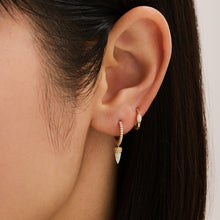 Load image into Gallery viewer, JANIS | Opal and Lab Grown Diamond Drop Huggie by Aurelie Gi — detail view
