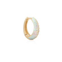 Load image into Gallery viewer, TINA | Opal and Lab Grown Diamond Huggie by Aurelie Gi — alternate angle
