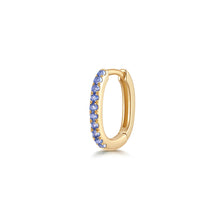Load image into Gallery viewer, ELENI | Lab Grown Sapphire Paperclip Huggie by Aurelie Gi — alternate angle
