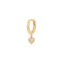 Load image into Gallery viewer, ADELINE | Pavé Lab Grown Diamond Heart Huggie by Aurelie Gi — on model
