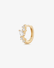Load image into Gallery viewer, ZARINA | Pear and Round Lab Grown Diamond Single Huggie by Aurelie Gi
