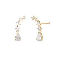 Load image into Gallery viewer, ADALYNN | Pear and Round Lab Grown Diamonds Pair Stud Earrings by Aurelie Gi — alternate angle

