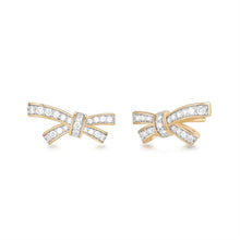 Load image into Gallery viewer, TESS | Lab Grown Diamond Bow Pair Stud Earrings by Aurelie Gi — alternate angle
