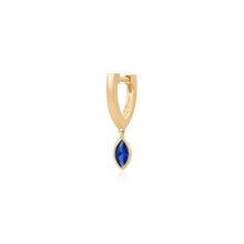 Load image into Gallery viewer, CIEL | Dangle Marquise Lab Grown Sapphire Huggie by Aurelie Gi — alternate angle
