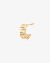Load image into Gallery viewer, RAVEN | Bead Set Lab Grown Diamond Sleek Hoop Earring by Aurelie Gi
