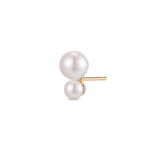 Load image into Gallery viewer, ALBA | Double Pearl Single Stud Earring by Aurelie Gi — alternate angle
