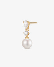 Load image into Gallery viewer, MAISON | Pearl and Lab Grown Diamond Dangling Single Stud Earring by Aurelie Gi
