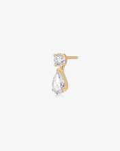 Load image into Gallery viewer, Drop Pear &amp; Round Lab Grown Diamond Single Stud by Aurelie Gi
