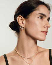 Load image into Gallery viewer, Pear Lab Grown Diamond Drop Pavé Single Huggie Hoop by Aurelie Gi — on model
