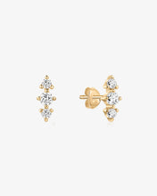 Load image into Gallery viewer, Graduated Triple Lab-Grown Diamond Bar Studs by Aurelie Gi

