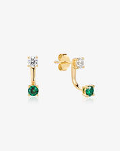 Load image into Gallery viewer, Lab Grown Emerald &amp; Diamond Ear Jackets by Aurelie Gi
