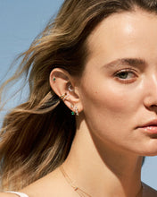 Load image into Gallery viewer, Lab Grown Emerald &amp; Diamond Ear Jackets by Aurelie Gi — on model
