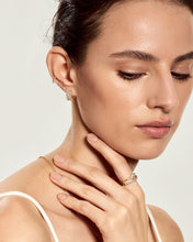 Load image into Gallery viewer, Openwork Lab-Grown Diamond Hoops by Aurelie Gi — on model
