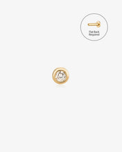 Load image into Gallery viewer, GERI | Bezel Diamond Threadless Flatback Earring by Aurelie Gi
