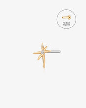 Load image into Gallery viewer, STAR | Single Diamond Starburst Threadless Flatback Earring by Aurelie Gi
