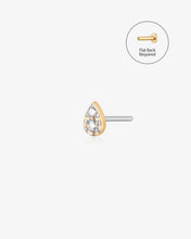 Load image into Gallery viewer, ROSA | Diamond Pavé Teardrop Threadless Flatback Earring by Aurelie Gi
