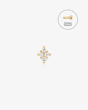 Load image into Gallery viewer, AMY | Single Diamond Threadless Flatback Earring by Aurelie Gi
