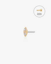 Load image into Gallery viewer, ADELE | Single Diamond Threadless Flatback Earring by Aurelie Gi
