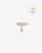 Load image into Gallery viewer, DIANA | Dangling Diamond Threadless Flatback Earring by Aurelie Gi

