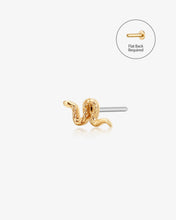 Load image into Gallery viewer, MEDUSA | Snake Threadless Flatback Earring by Aurelie Gi
