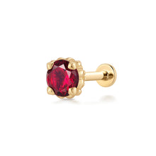 Load image into Gallery viewer, CHARLI | Lab Grown Ruby Threaded Flatback by Aurelie Gi — alternate angle
