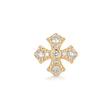 Load image into Gallery viewer, FOXY | Lab Grown Diamond Fancy Cross Threaded Flatback by Aurelie Gi — on model
